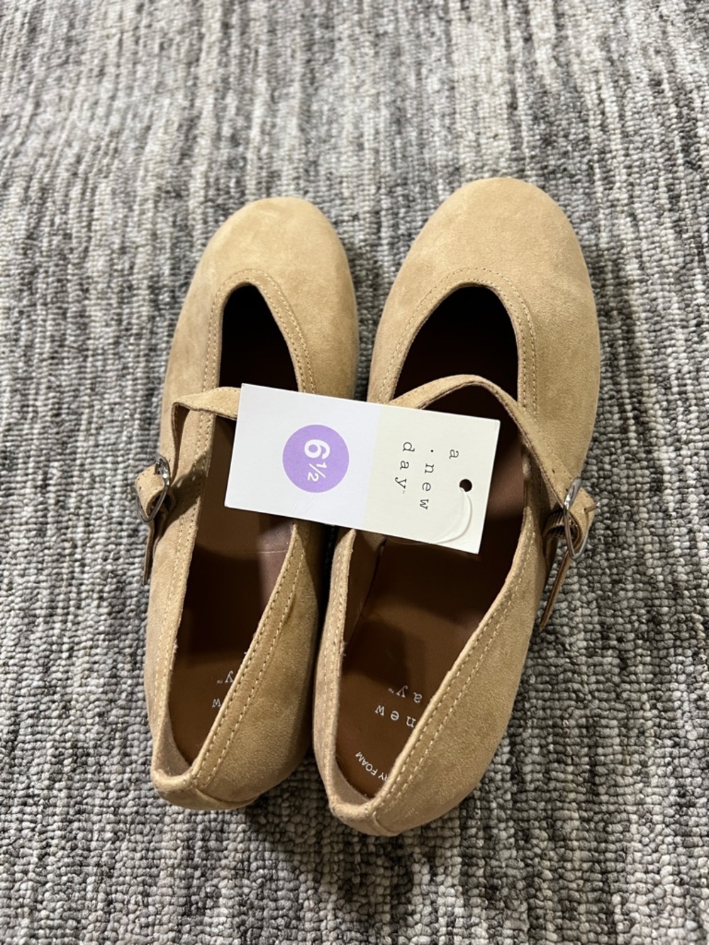 a new day Tan Suede Mary Jane Flats with Buckle Strap Various Sizes - Picture 10 of 10